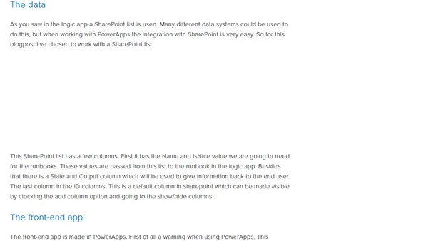 Use PowerApps for an automation Front-End