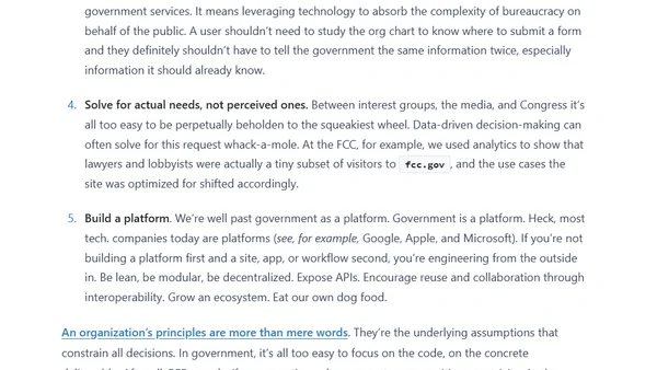 Five principles to guide any government IT effort