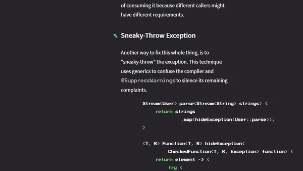 Repackaging Exceptions In Streams