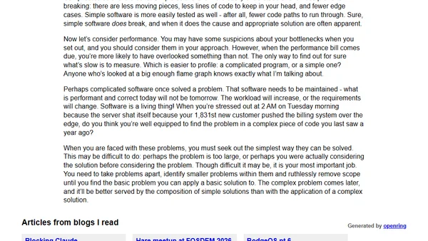 Simple, correct, fast: in that order