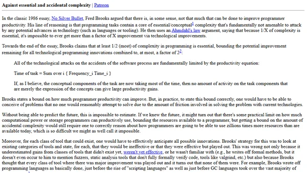 Against essential and accidental complexity