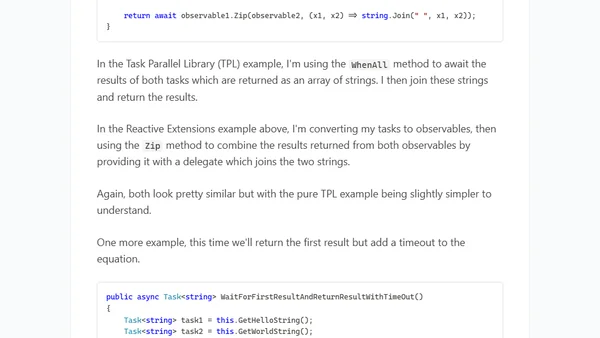 Reactive Extensions (Rx) - Part 6 - Task ToObservable