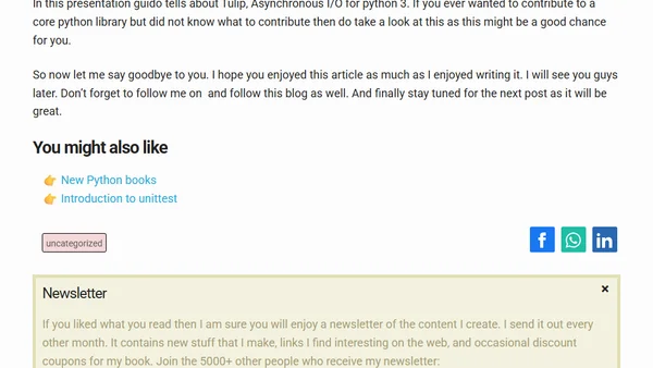 Recent posts by Guido Van Rossum