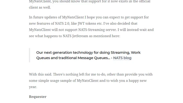 New release of MyNatsClient - now 60% faster