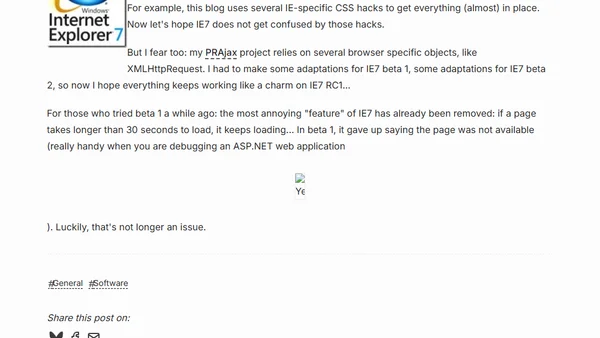 Internet Explorer 7 RC1 available