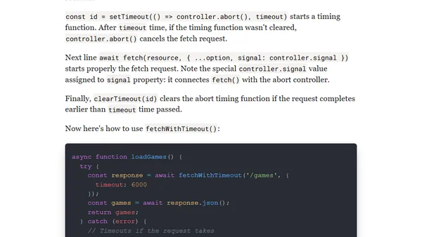How to Timeout a fetch() Request