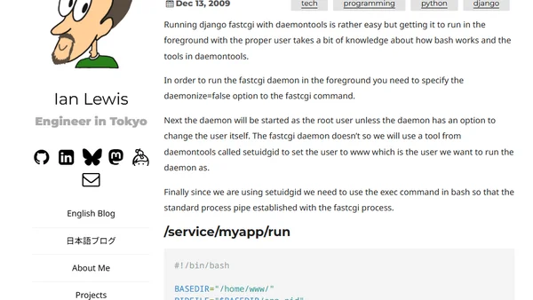 Running django with daemontools