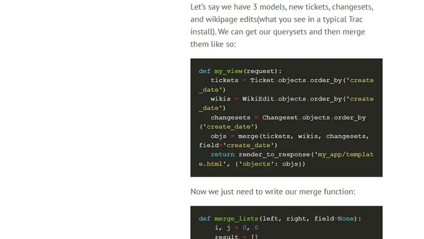 A timeline view in Django
