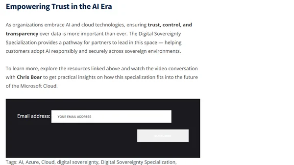Introducing the Digital Sovereignty Specialization for the Microsoft AI Cloud Partner Program