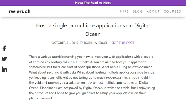 Host a single or multiple applications on Digital Ocean