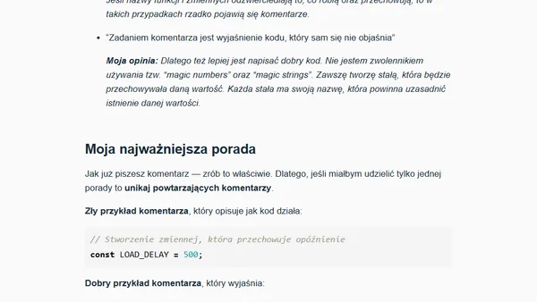 Jak pisać dobre komentarze? Według książki Clean Code