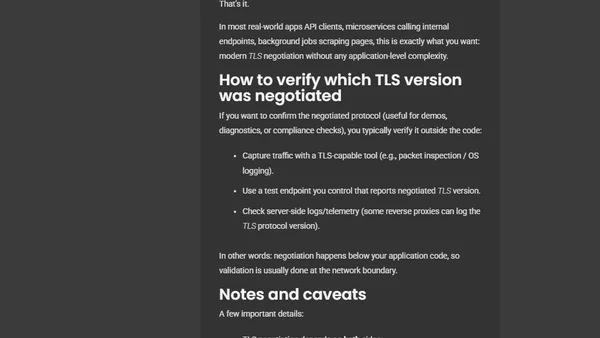 .NET 10: Automatic support of TLS 1.3 on MacOS