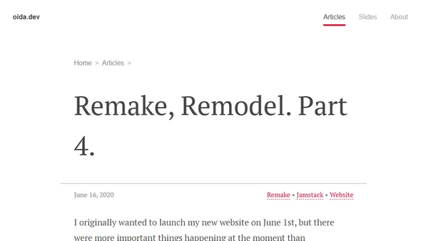 Remake, Remodel. Part 4.