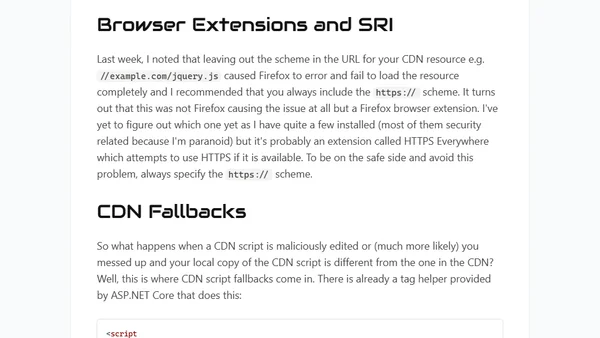 Subresource Integrity TagHelper Using ASP.NET Core - Part 2