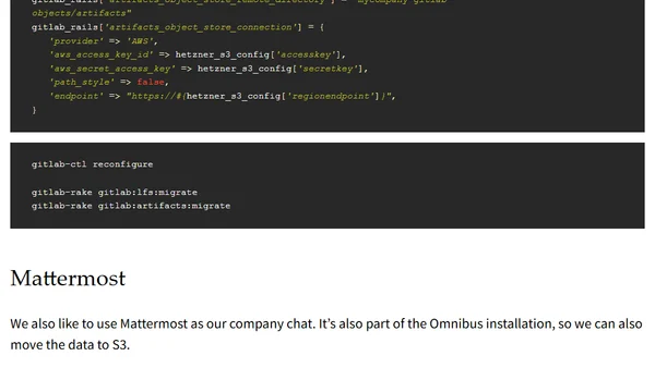 Gitlab + Hetzner S3: Migrate Omnibus Gitlab CE storages to new Hetzner S3