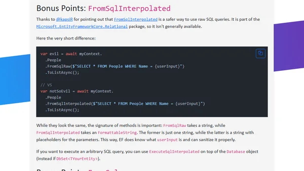 Are my EF LINQ to SQL queries safe?