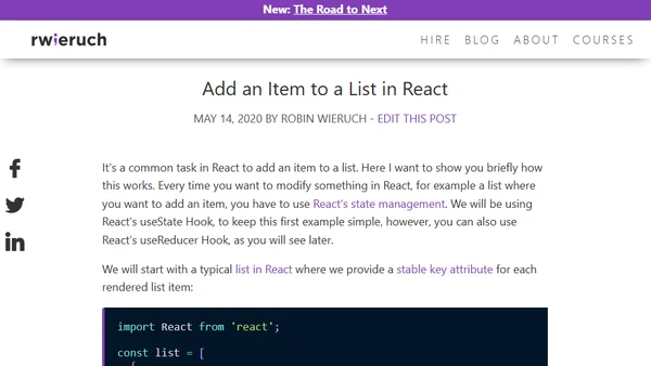 Add an Item to a List in React