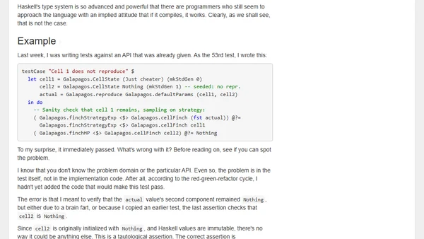 Tautological assertions are not always caused by aliasing