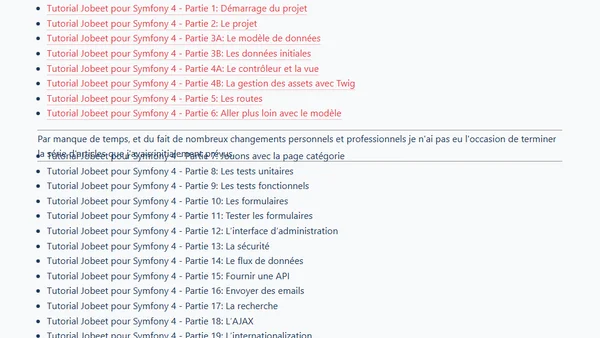 Tutorial Jobeet pour Symfony 4 - Introduction