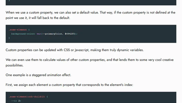 Video: 90 Seconds on CSS Custom Properties