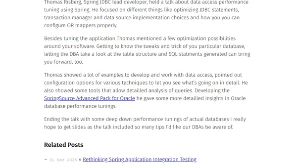 Thomas Risberg - Persistence tuning for Spring environments