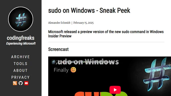 sudo on Windows - Sneak Peek