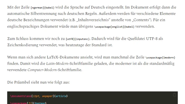 LaTeX — Der Aufbau eines Dokuments
