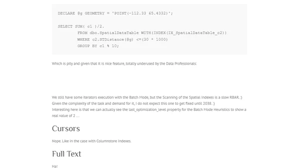 Batch Mode – part 4 (“Some of the limitations”)