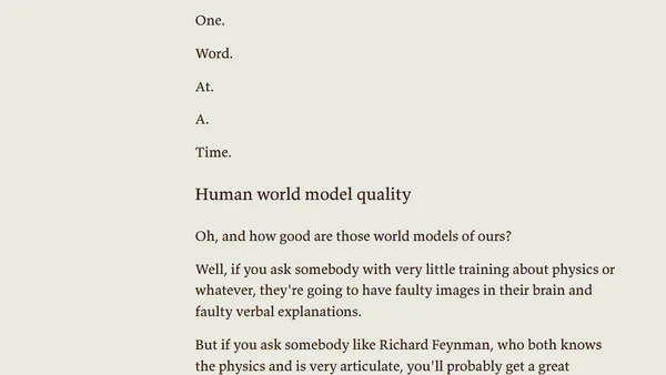 Do Humans Really Have World Models?