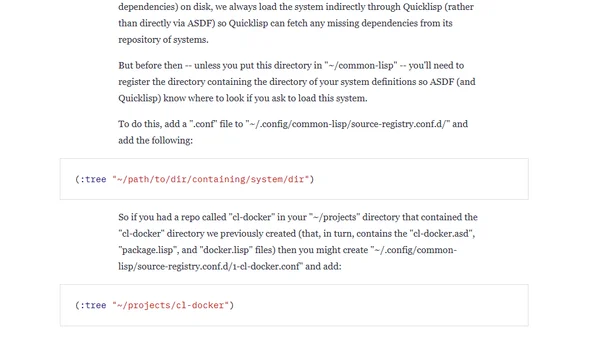 Starting a minimal Common Lisp project