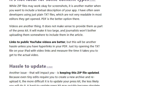 4 reasons why ZIP file Press Kit isn't an ideal solution