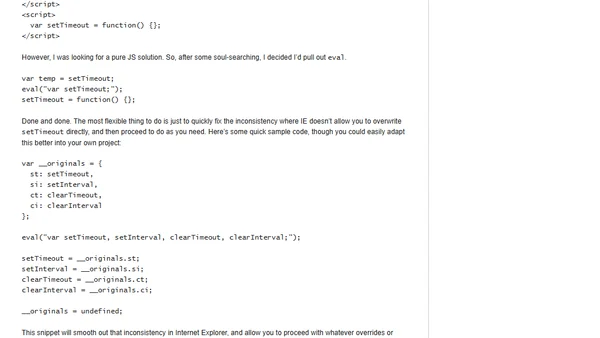 Replacing `setTimeout` Globally