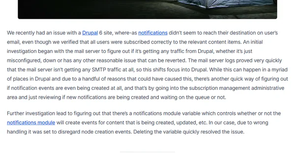 Drupal 6 – Subscription notifications aren’t going out?
