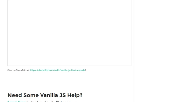 Vanilla JS - HTML Encode in JavaScript