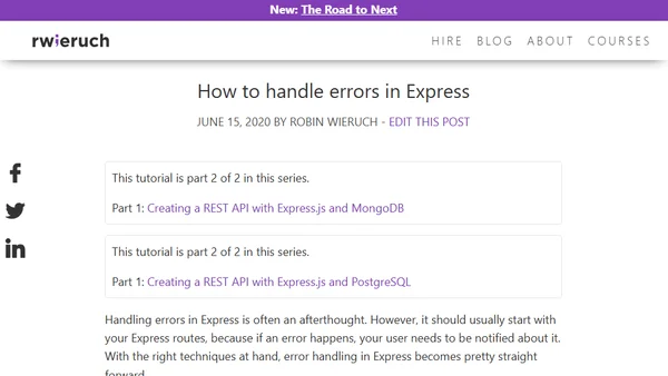 How to handle errors in Express