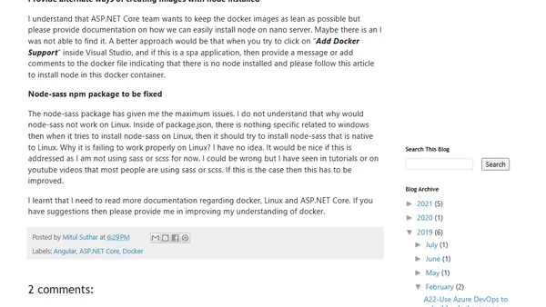 A21-Adding docker support to ASP.NET Core SPA Application