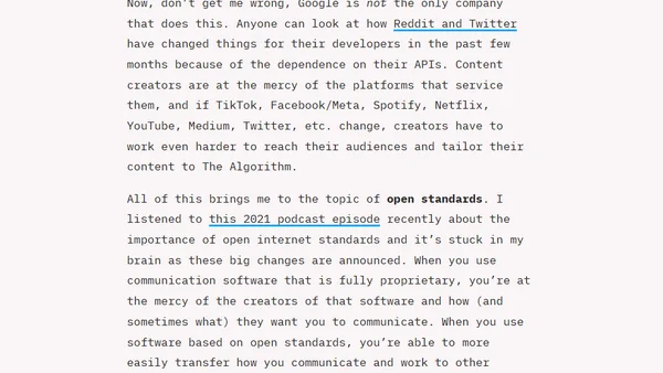 Open standards, trust, and Google