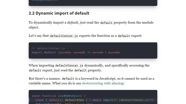 ES Modules Dynamic Import