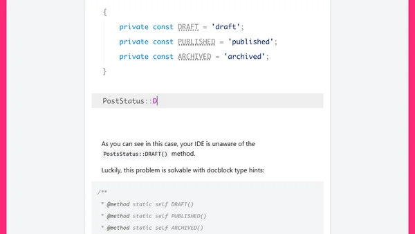 PHP Enums before PHP 8.1