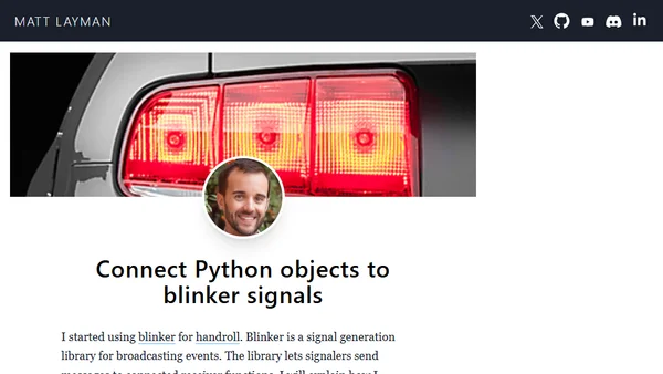 Connect Python objects to blinker signals