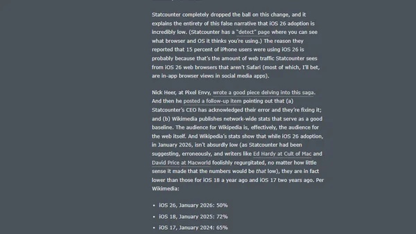 ★ The iOS 26 Adoption Rate Is Not Bizarrely Low Compared to Previous Years
