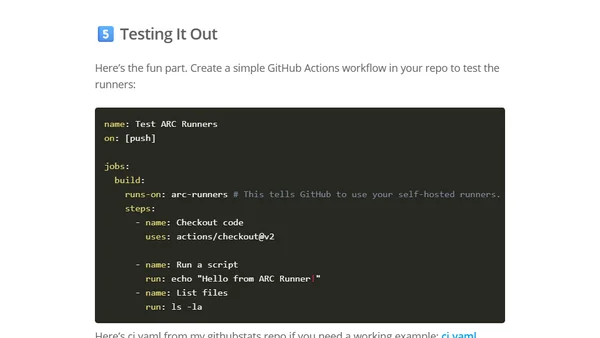Deploying GitHub Self-Hosted Runners on Your Home Kubernetes Cluster with ARC