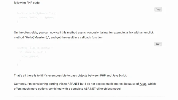 Have you alreday tried PRAjax?