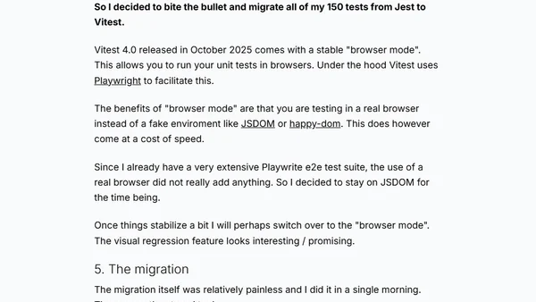 Why I migrated from Jest to Vitest