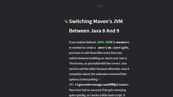 Maven on Java 9 and later - Six Things You Need To Know