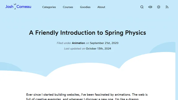 A Friendly Introduction to Spring Physics