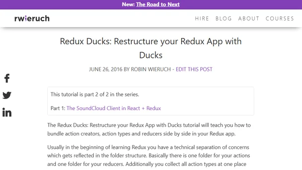 Redux Ducks: Restructure your Redux App with Ducks
