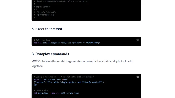 Introducing MCP CLI: A way to call MCP Servers Efficiently