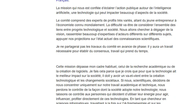 Comité de l’intelligence artificielle: vision et stratégie nationale