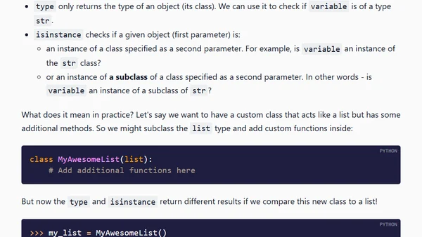 type() vs. isinstance()